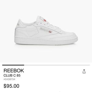 Reebok sneakers, white, size W7.